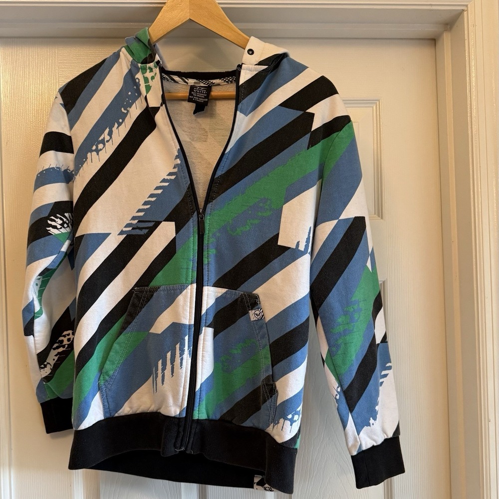 Shaun White Full Zip Hoodie Men Large Multicolor Geometric Abstract Skate Fleece